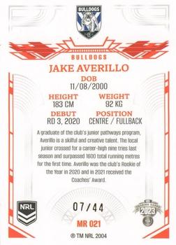 2023 NRL Traders Elite - Mojo Ruby #MR021 Jake Averillo Back